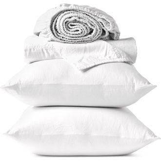 Coyuchi Classic Organic Cotton Sateen Sheet Set in Alpine White at Nordstrom, Size California King