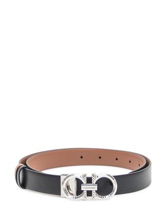 Ferragamo Black Solid Reversible Belt