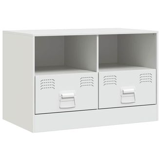 vidaXL Vidaxl - Mueble Para Tv De Acero Blanco 67x39x44 Cm
