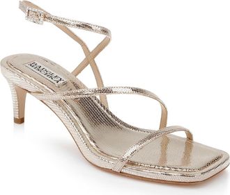 Badgley Mischka Gracelyn Ankle Strap Sandal in Gold Lizard at Nordstrom, Size 7.5