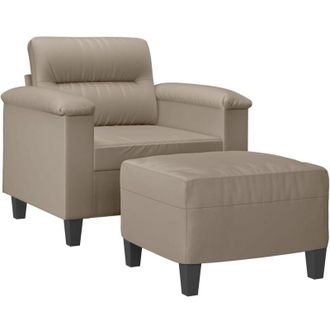 vidaXL Sill&oacute;n Con Taburete Tela De Microfibra Gris Taupe 60 Cm Vidaxl