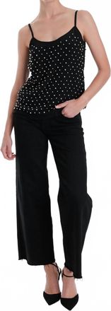 Karina Grimaldi Chloe Beaded Top In Black