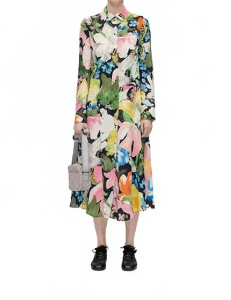 Stine Goya Front Placket Midi Polo Dress In Flowers Under The Sun
