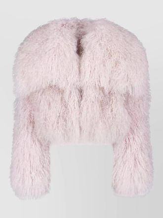 The Attico cropped faux fur open front coat