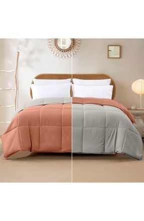 Modern Threads Down Alternative Reversible Comforter in Orange Rust/oatmeal at Nordstrom Rack, Size Queen