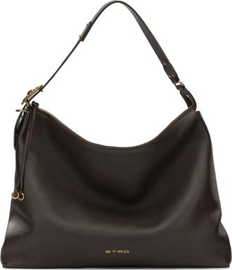 Etro Borsa a spalla grande in pelle - - Bags - Donna - Marrone - ONE SIZE