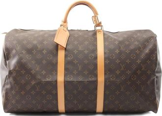 Louis Vuitton 2001 Keepall Bandoulière 60 tote bag - unisex - PVC/Leather/Canvas - One Size - Brown