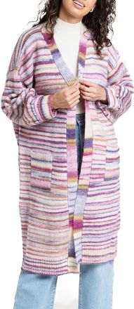 Saachi Stripe Knit Coatigan in Pink at Nordstrom Rack