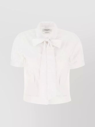 Thom Browne poplin shirt with short sleeves and bow