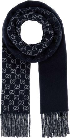 Gucci Embroidered Wool Blend Scarf