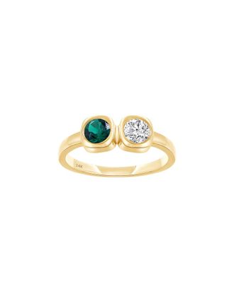 Meira T 14K 0.50 Ct. Tw. Lab-Grown Diamond & Lab-Grown Emerald Ring
