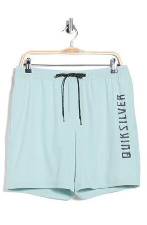 Quiksilver Tour Logo Volley Swim Trunks in Blue Haze at Nordstrom Rack, Size X-Large