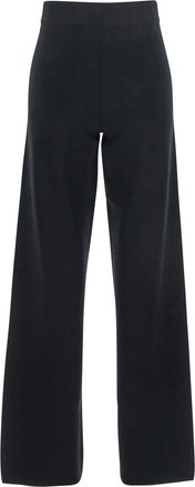Max Mara Womens Black Palazzo Pants With Elastic Waist Viscose Trousers