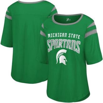 G-III 4Her by Carl Banks Womens G-III 4Her by Carl Banks Green Michigan State Spartans Plus Size Linebacker Half-Sleeve T-Shirt at Nordstrom, Size Xxx-Large