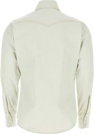 Maison Margiela Mens Ice Denim Shirt 961 Exterior: Cotton Camicie