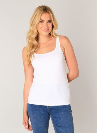 Base Level Tr&auml;gertop BASE LEVEL, Damen, Gr. 36, weiss (wei&szlig;), Jersey, Obermaterial: 87% Polyamid, 13% Elasthan, unifarben, Basic, regular fit h&uuml;ftbedeckend, ecki