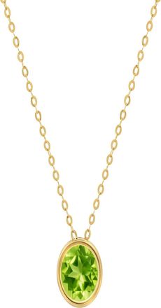 MAX + STONE 14k Yellow or White Gold 7mm Round Pendant Necklace with 18 Inch Cable Chain