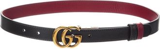 Gucci Gg Marmont Thin Reversible Leather Belt