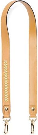 Longchamp Metallic Embroidered Leather Shoulder Strap in Honey at Nordstrom Rack