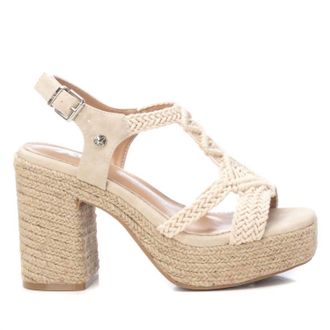 Xti Womens Heeled Jute Platform Sandals In Ice