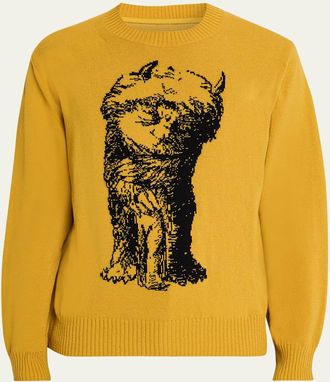 sacai Mens Where The Wild Things Are Wool Knit Sweater