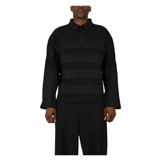 Nine In The Morning Sim04L Polo met lange mouwen - Heren - Tops - Zwart - Maat: 2XL