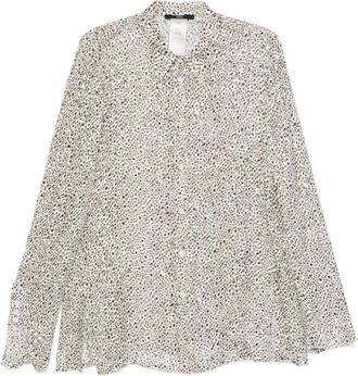 SAPIO dotted-print shirt - unisex - Fabric - 50 - White