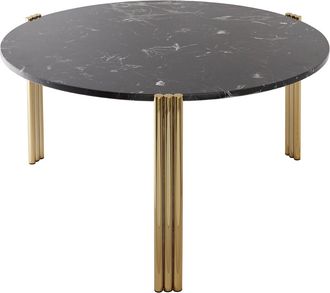 AYTM Ovaler Marmor Design Couchtisch Tribus Gold/Schwarz, 92.4 x 47.6 cm