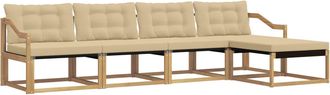 vidaXL Conjunto De Sof&aacute;s De Exterior 5 Uds. Y Beige Vidaxl
