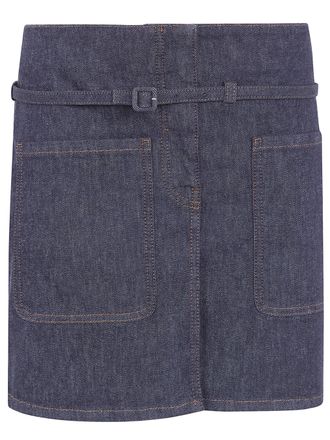 Courr&egrave;ges Two Pockets Denim Skirt