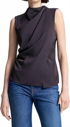 A.L.C. Amira Ruched Sleeveless Top In Ganache