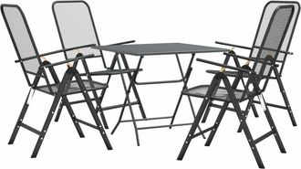 vidaXL vidaXL 5 Piece Garden Dining Set Expanded Metal Mesh Anthracite