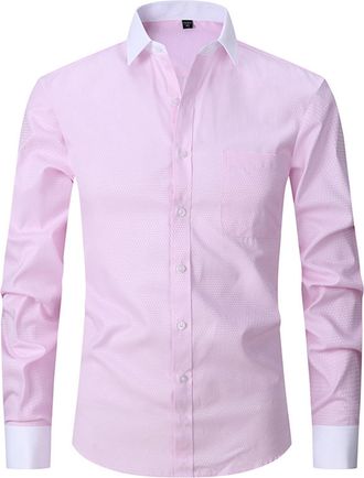 Generic Black Shirts Men Shirts for Men Adult Formal 2024 Mens Spring and Fall French Shirt Mens Business Dress Long Sleeve Solid Color Stripe Inch Dress Twil