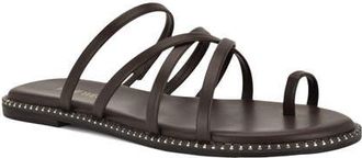 Nine West Digen Toe Loop Sandal in Medium Brown at Nordstrom, Size 12
