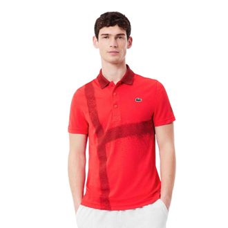 Lacoste Heren Novak Djokovic Regular Poloshirt met korte mouwen (Rood)