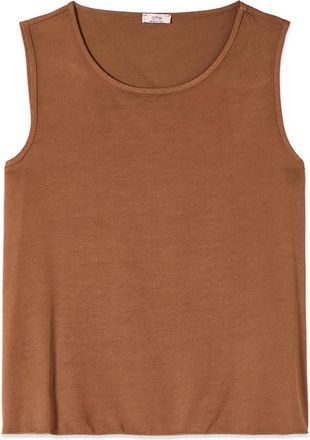 Oltre Sleeveless Tops - Dames - Tops zonder mouwen - Bruin - M - Linnen - Tops