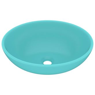 vidaXL Vidaxl - Lavabo De Lujo Ovalado Cer&aacute;mica Verde Claro Mate 40x33 Cm