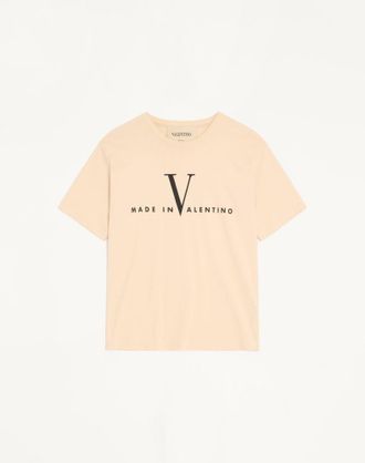 Valentino T-Shirt Valentino In Cotone Con Stampa Made In Valentino Uomo BURRO/NERO 3XL