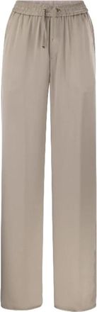 Herno Wijde broek - Dames - Wijde Broeken - Beige - XS - Polyester - Broeken