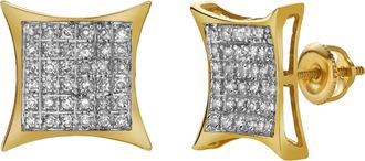 LuvMyJewelry Bravura 10K Yellow Gold Diamond Unisex Earrings - 0.27 Cts