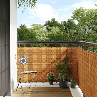 vidaXL Toldo Para Balc&oacute;n Rat&aacute;n Sint&eacute;tico Marr&oacute;n Claro 600x90 Cm Vidaxl