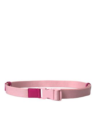 Dolce & Gabbana Pink Canvas Stretch Plastic Buckle Women Belt Pc Pp Pe