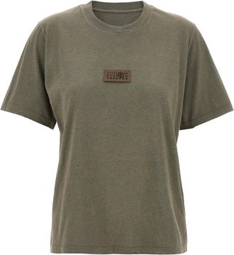 Maison Margiela T-Shirts, female, Gray, L, Numeric Signature Patch T-shirt