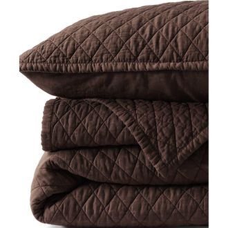 Lands End Solid Diamond Double Voile Quilt in Dark Walnut Brown at Nordstrom, Size Full/queen