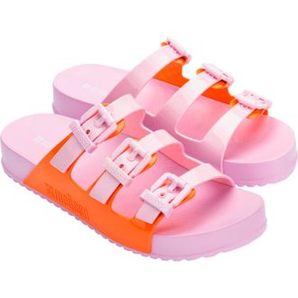 Melissa Cozy Stripes Platform Slide Sandal in Pink/Orange at Nordstrom Rack, Size 7