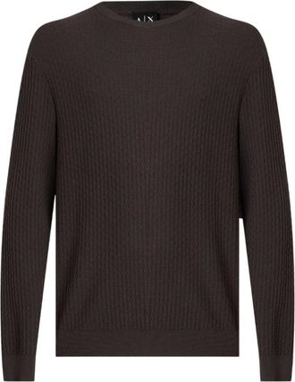 A|X Armani Exchange Trui met ronde hals en textuur - Heren - Truien - Bruin - Maat: XL Viscose