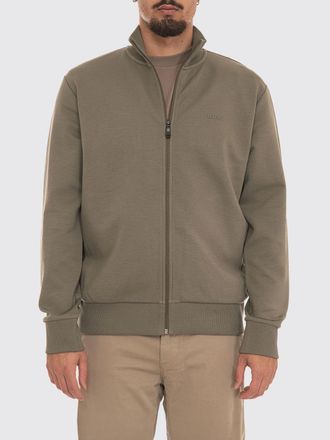 HUGO BOSS Felpa dolcevita in cotone con chiusura a zip e polsini elasticizzati