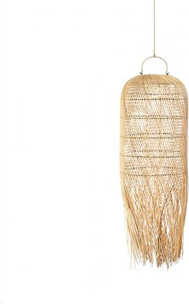 Bazar Bizar L&aacute;mpara colgante de rat&aacute;n en marr&oacute;n 30x30x80 cm