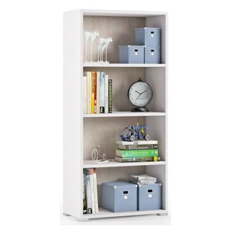 Dmora Dmora - Estante Para Libros Ddjuri, Biblioteca Con 3 Estantes Ajustables, Estante Para Libros, Unidad De Pared Con Estantes, 100% Made In Italy, 60x30