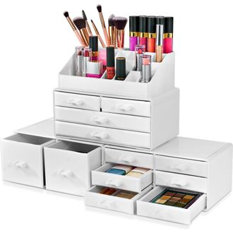 Sorbus Makeup and Jewelry Storage Case Display Set - Marble in White at Nordstrom Rack